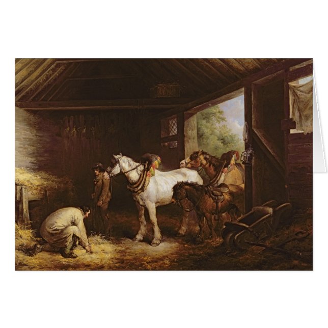 Cartão Dentro de um estábulo (Frente Horizontal)