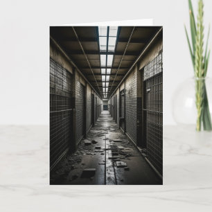 Cartão Dentro e cadeia abandonada