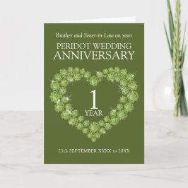 Cartão Dentro verde do aniversário de casamento do Perido