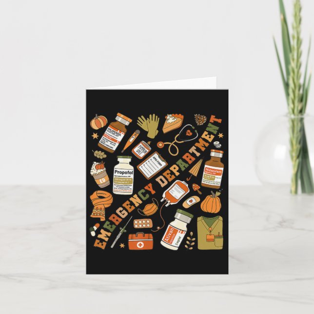 Cartão Departamento De Emergência Queda Halloween Er Enfe (Frente)