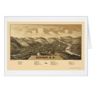 Cartão Depósito, mapa panorâmico de NY - 1887