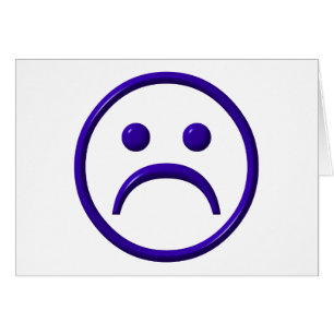 Cartão Deprimido, Triste e Azul Face