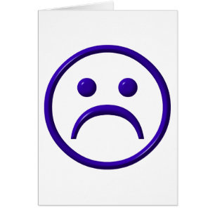 Cartão Deprimido, Triste e Azul Face