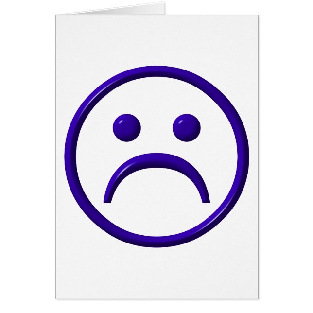 Cartão Deprimido, Triste e Azul Face (Frente)
