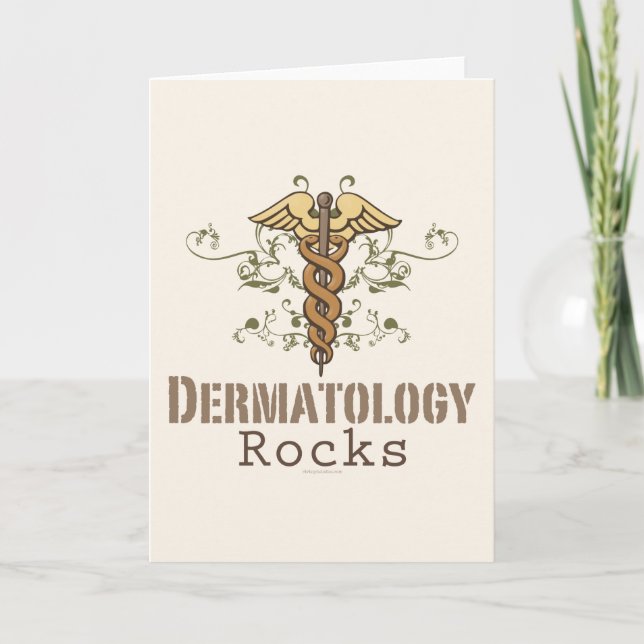 Cartão Dermatology Rocks Caduceus Greeting Card (Frente)