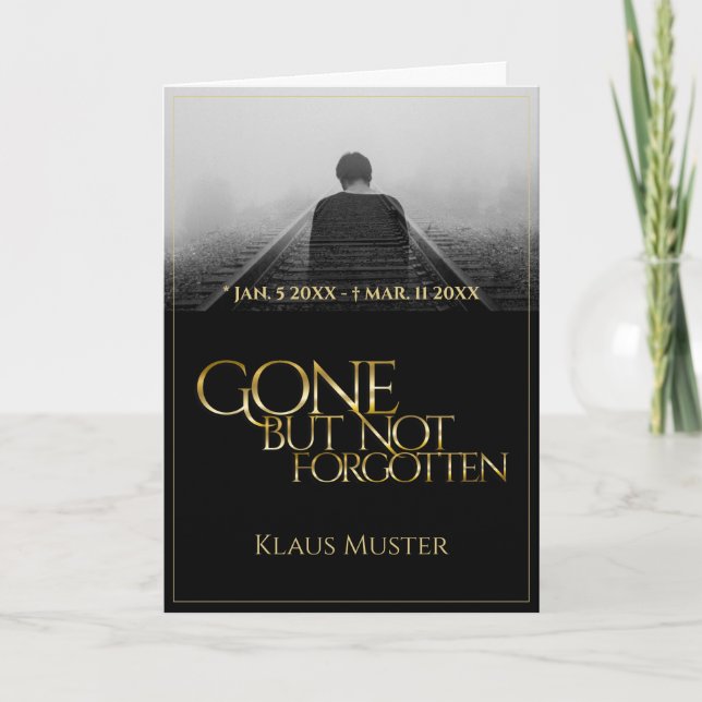 Cartão Desapareceu mas não foi esquecido - Dourado escuro (Frente)