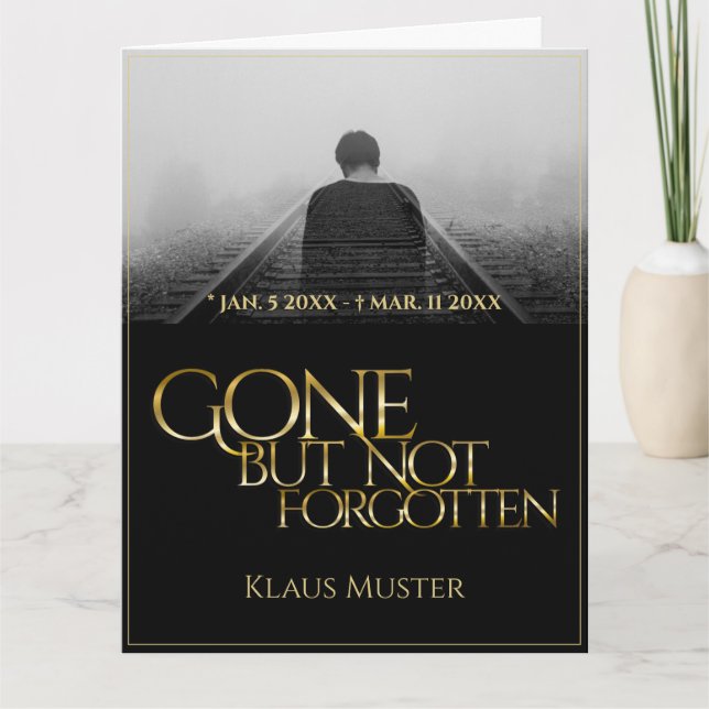 Cartão Desapareceu mas não foi esquecido - Dourado escuro (Frente)