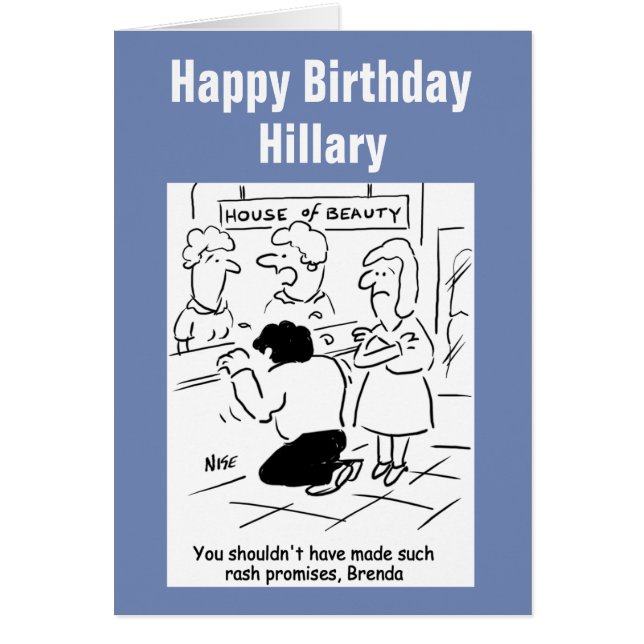 Cartão Desapontado marido em Beauty Salon (Frente)