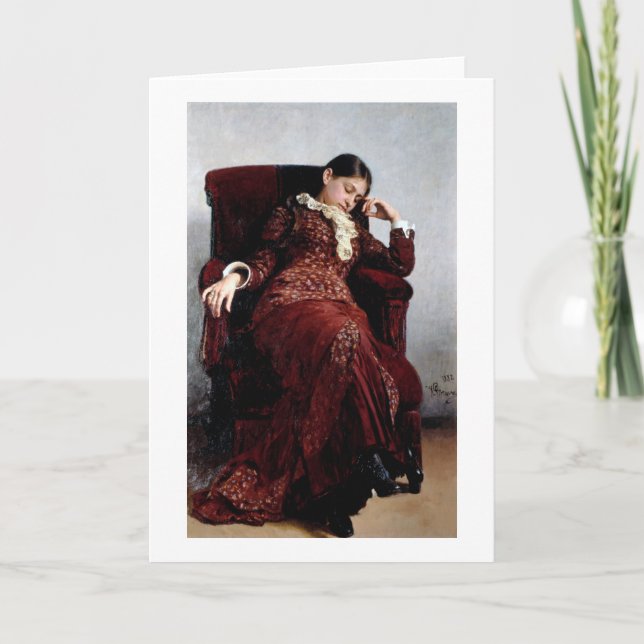 Cartão Descansando, Ilya Repin (Frente)