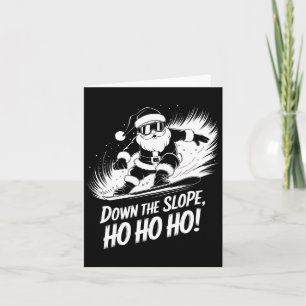 Cartão Descendo a Ladeira Ho Ho Ho Papai Noel Snowboarder
