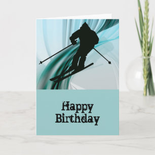 Cartão Descida Skier em fitas geladas