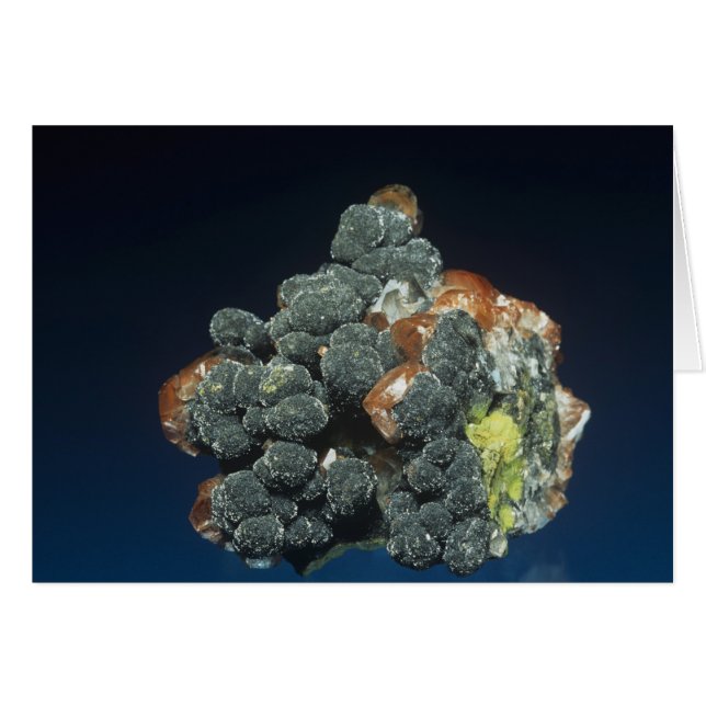 Cartão Descloizita no calcita (Frente Horizontal)