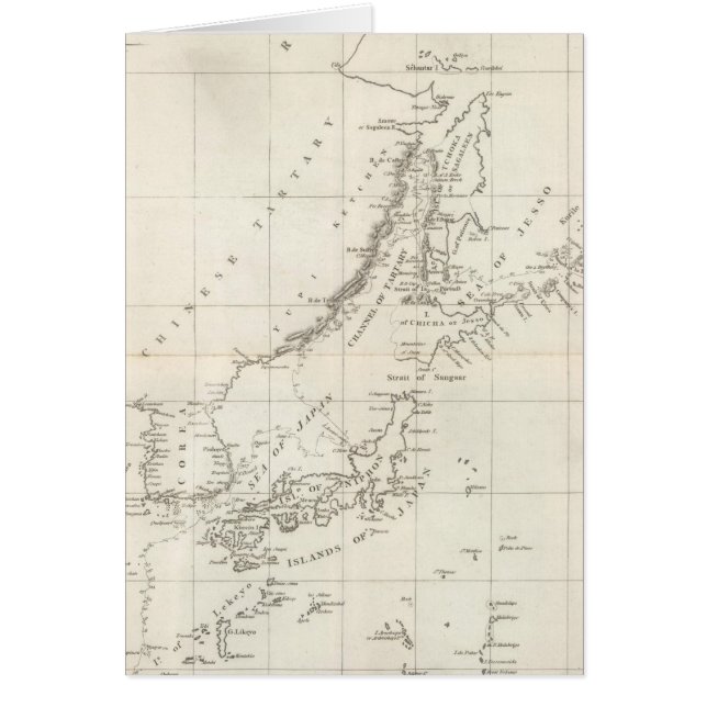 Cartão Descobertas feitas em 1787 nos mares da China (Frente)
