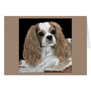 Cartão descuidado do Spaniel de rei Charles -