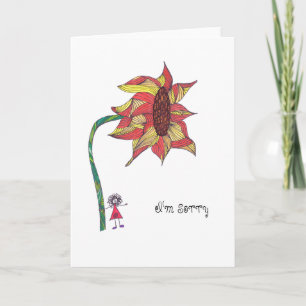 Cartão - Desculpe com girassol