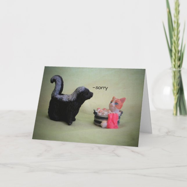 Cartão Desculpe, eu posso ser um gato fedorento (Frente)