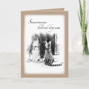 Cartão Desculpe por ouvir o cachorro está doente, gato e