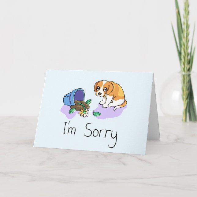 Cartão Desculpe, Sad Puppy Card (Frente)