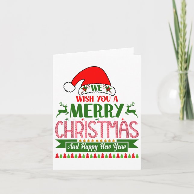 Cartão Desejamos-Lhe Feliz Natal E Feliz ano novo. (Frente)