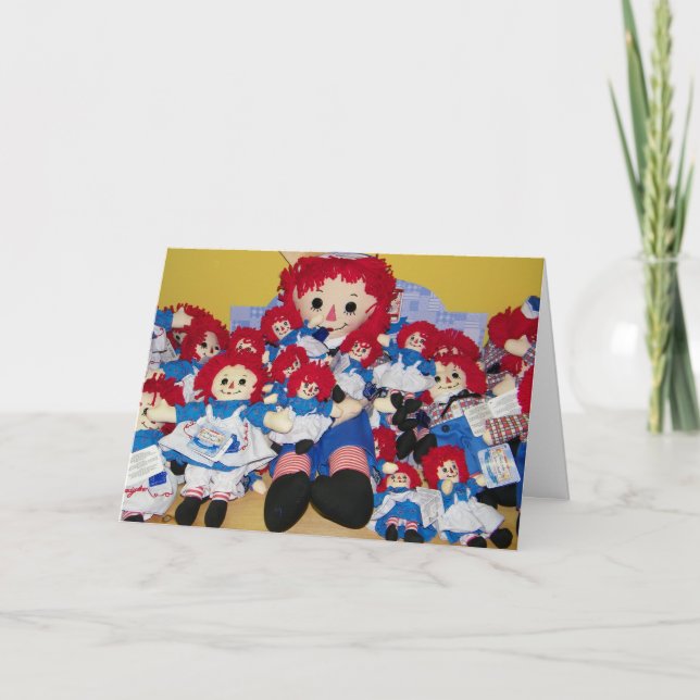 CARTÃO "DESEJAMOS UM ANIVERSÁRIO MUITO FELIZ" RAGGEDY ANN (Frente)