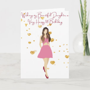 Cartão Desejando à minha filha um feliz aniversário de 18