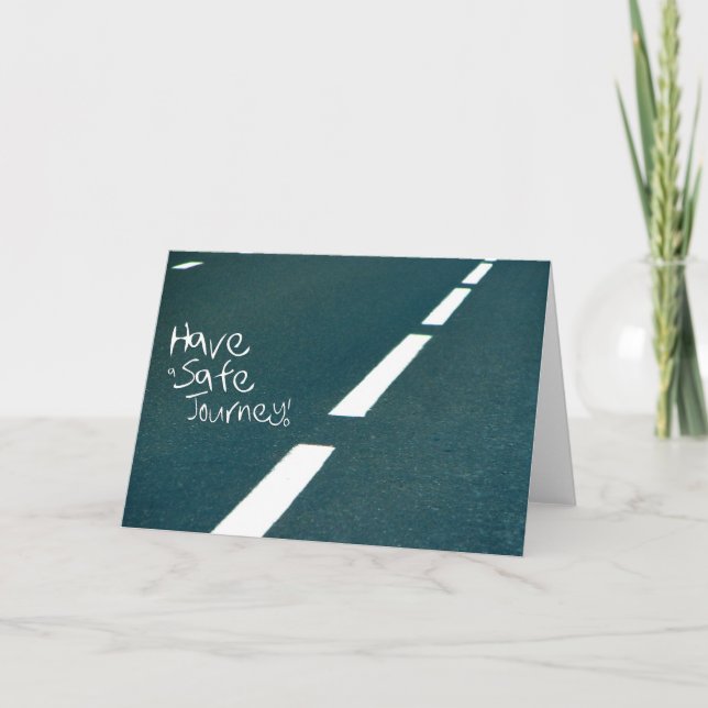 Cartão Desejando a seu amigo uma viagem segura (Frente)