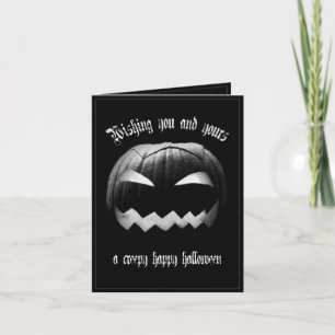 Cartão Desejando a você e aos seus um feliz Halloween ass