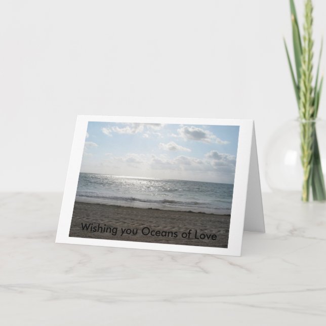 Cartão Desejando lhe oceanos do amor (Frente)