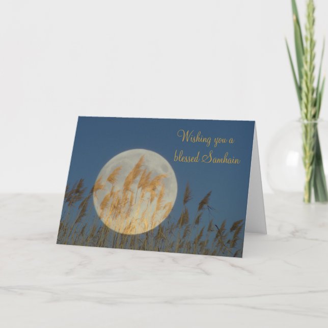 Cartão Desejando lhe um Samhain abençoado (Frente)