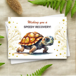 Cartão Desejando-lhe uma tartaruga de recuperação rápida