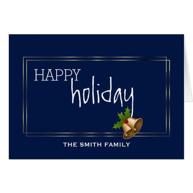 Cartão Desejando o Feliz Natal do Jingle Bell (Frente Horizontal)