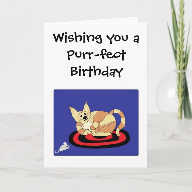 Cartão Desejando um aniversário perfeito para você (Frente)