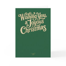 Desejando um Natal Alegre Saudação Verde
