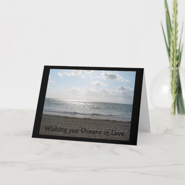 Cartão Desejando-vos Oceanos do Amor (Frente)