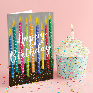 Cartão Deseje Velas de Aniversário Felizes