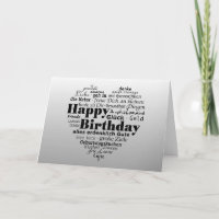 Desejo de Aniversário de Vários Idiomas