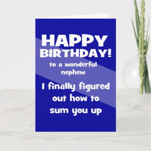 Cartão desejo de feliz aniversário para sobrinho engraçad
