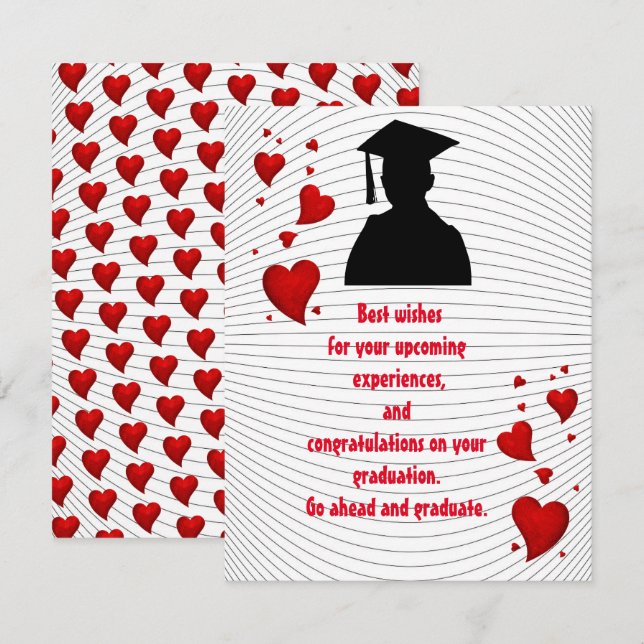 Cartão Desejo de graduação engraçado (Frente/Verso)