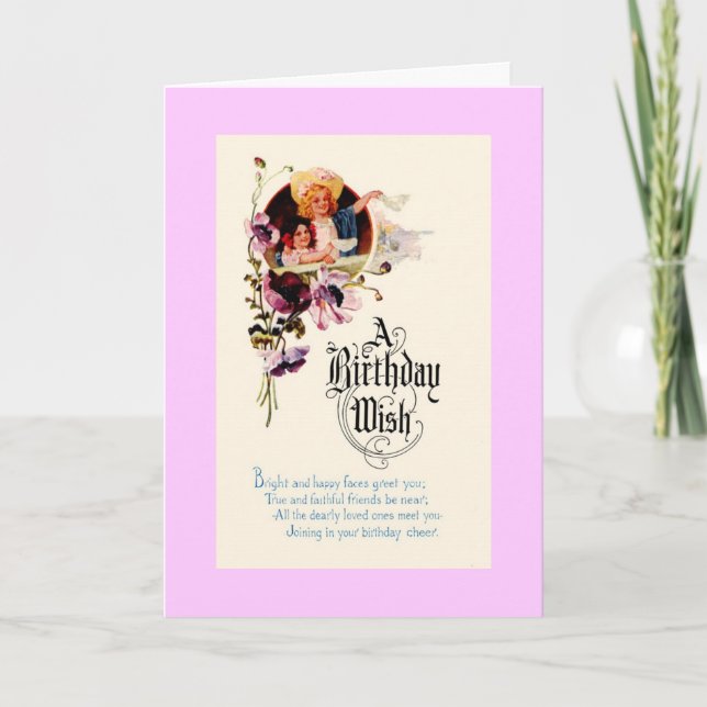 Cartão Desejo do aniversário (Frente)