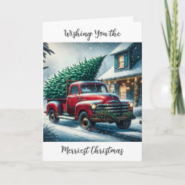 Cartão Desejo-te o Natal mais feliz | Vintage Truck
