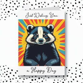 Cartão Desejo-te um Dia Feliz | Crachá de Cute