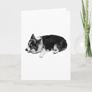 Cartão desejo tranquilo sombreado, corgi