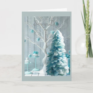 Cartão Desejos calorosos em um dia nevado