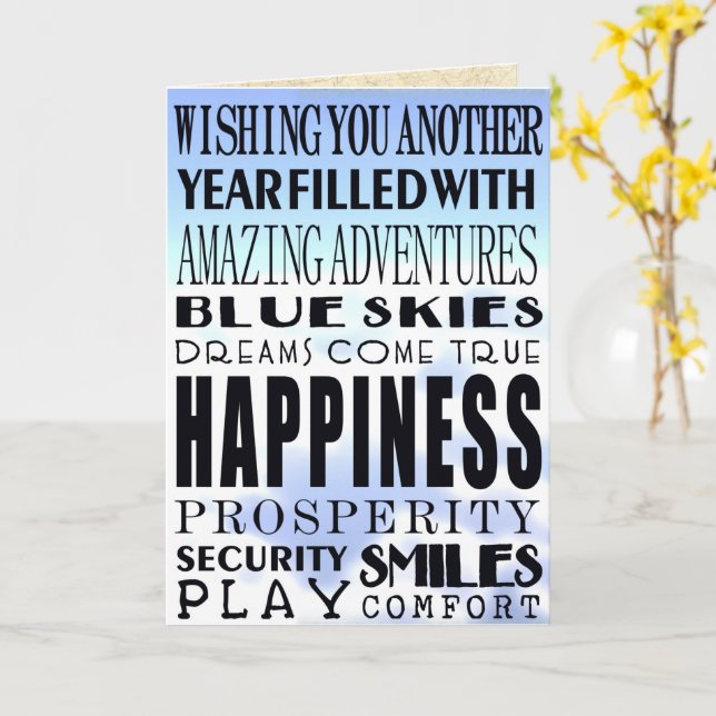 Cartão Desejos de Aniversário (Flor Amarela)