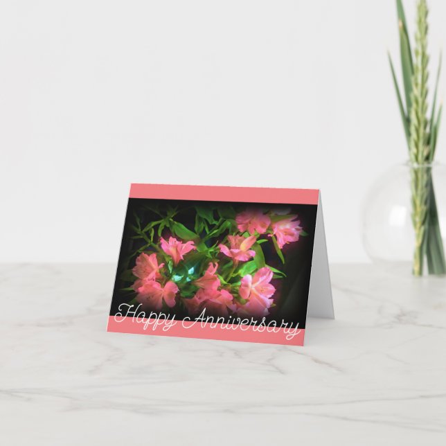 Cartão Desejos de Aniversário Alstroemeria (Frente)