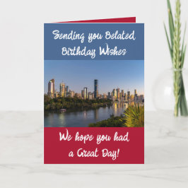 Cartão Desejos de aniversário atrasados adicionam a foto 