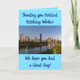 Cartão Desejos de aniversário atrasados adicionam fotos a