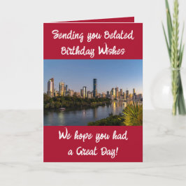 Cartão Desejos de aniversário atrasados adicionam fotos e