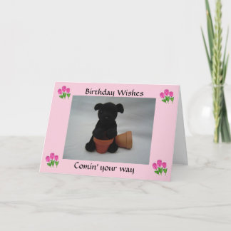 Cartão Desejos de Aniversário de Cachorrinho