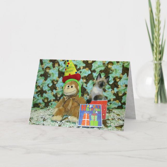 Cartão Desejos de Aniversário de Munch - Gato Siamês / Ki (Frente)